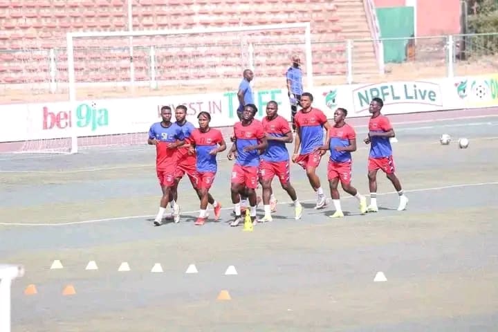 Lobi Stars FC players in action during a match
